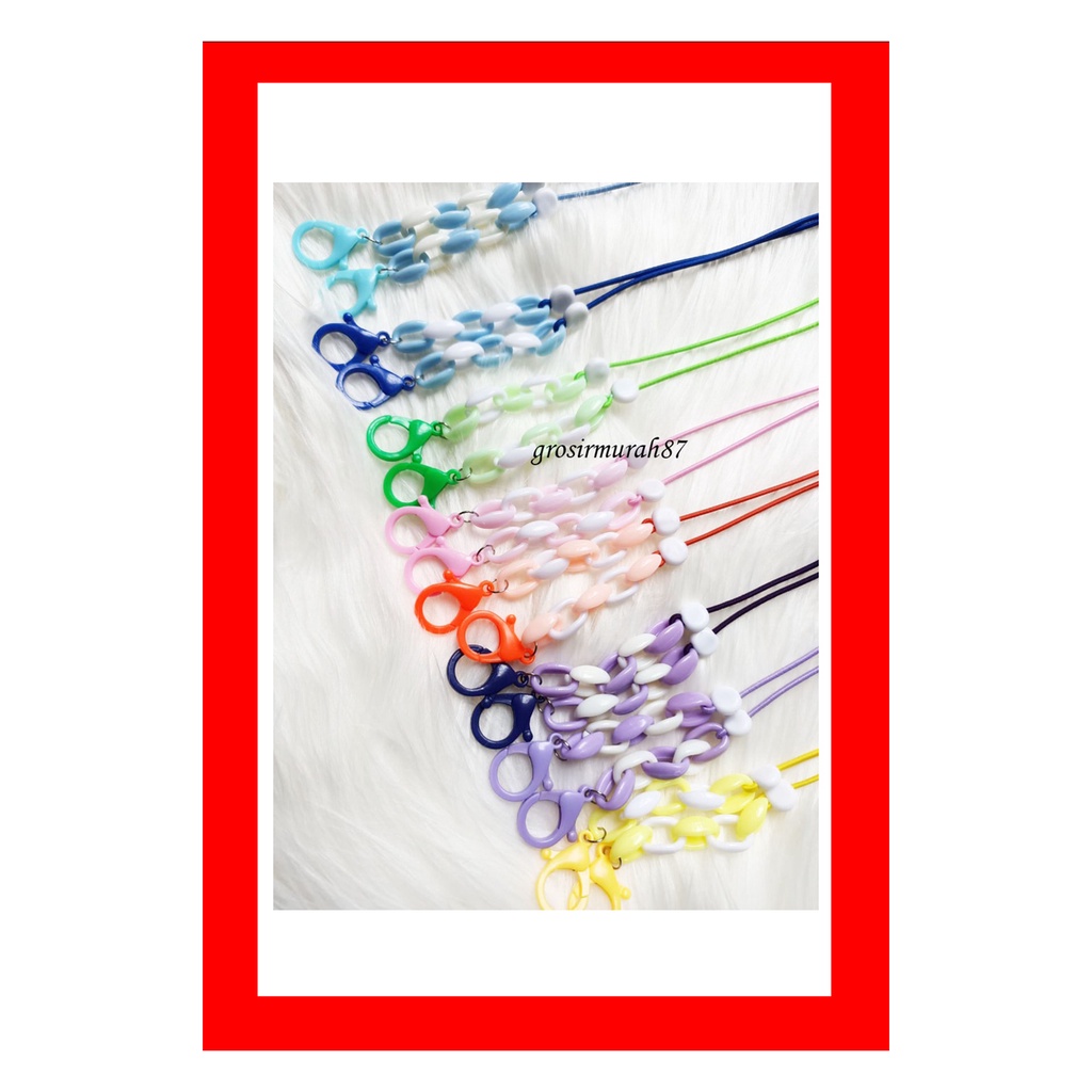 Kalung Tali masker 2 in 1 / Strap mask rantai korea / konektor masker hijab elastis bintang ready stok