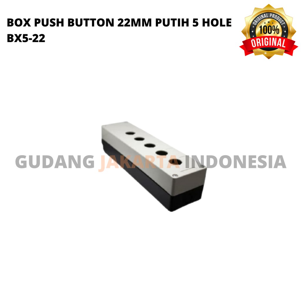 

BOX PUSH BUTTON 22MM PUTIH 5 HOLE BX5-22 P