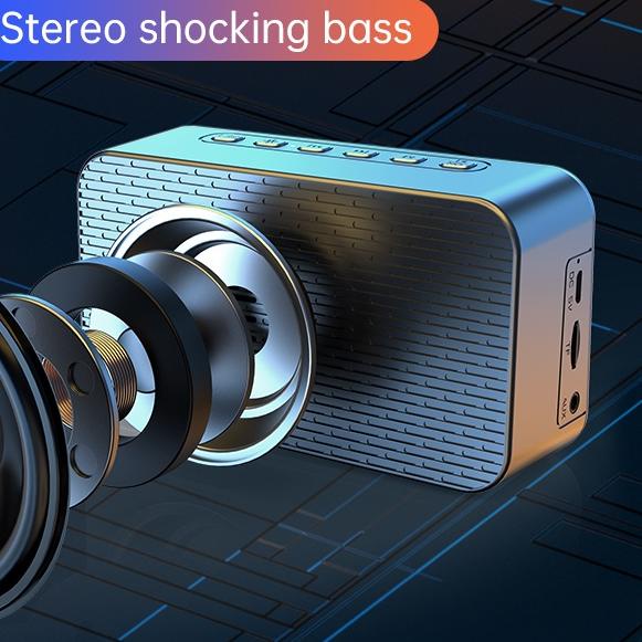 Speaker Bluetooth Portable Wireless Musik Box Jam Alarm LED Tampilan Digital Radio Mini Speker Stere