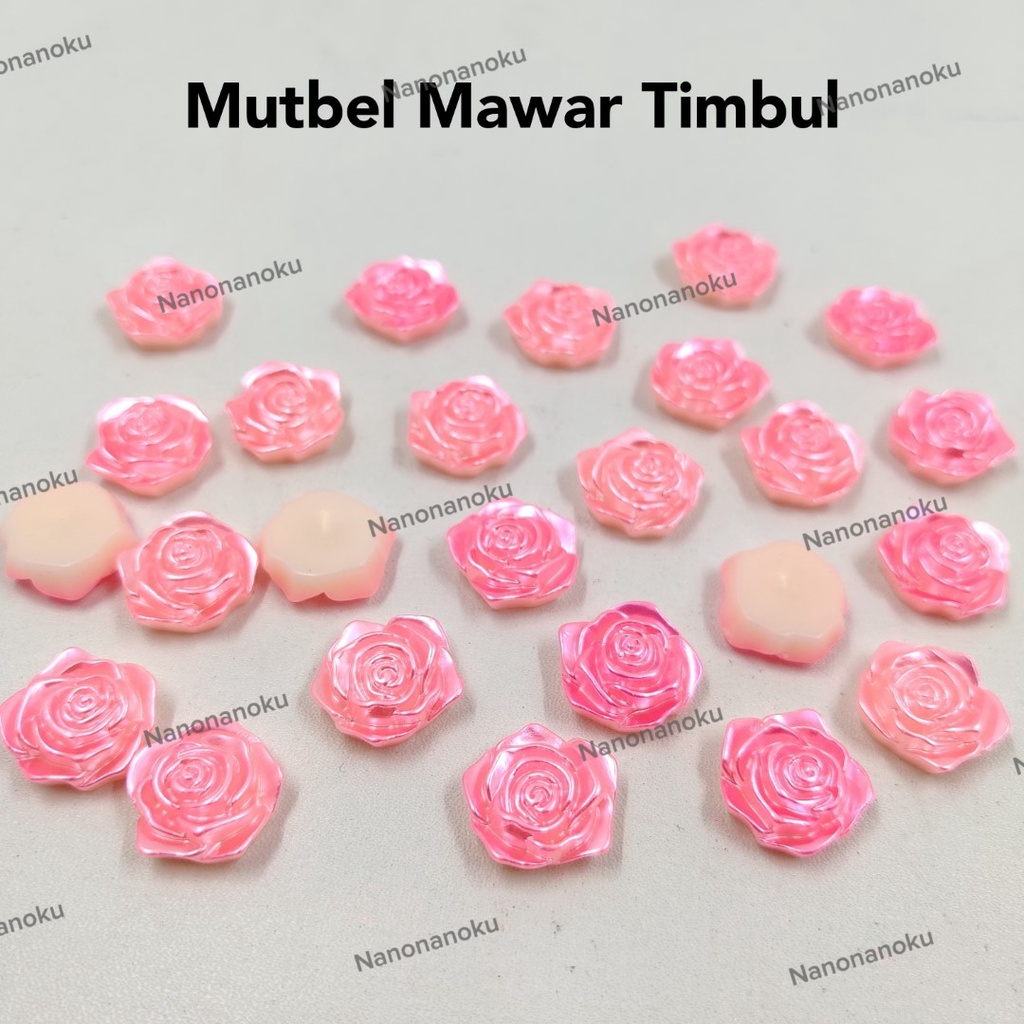 [100 buah] Mutbel MAWAR Tempel TIMBUL Warna Hiasan Souvenir Craft