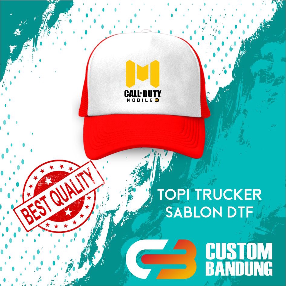 Topi Trucker CALL OF DUTY  Pria Wanita Topi Jaring Aura Jala Trucker Cap Bisa Tulis Nama Bisa COD Original High Premium Quality