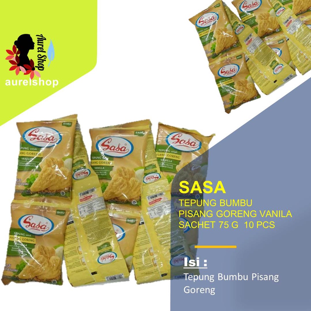 

SASA Tepung Pisang Goreng Vanila kemasan Renceng @75g x10pcs