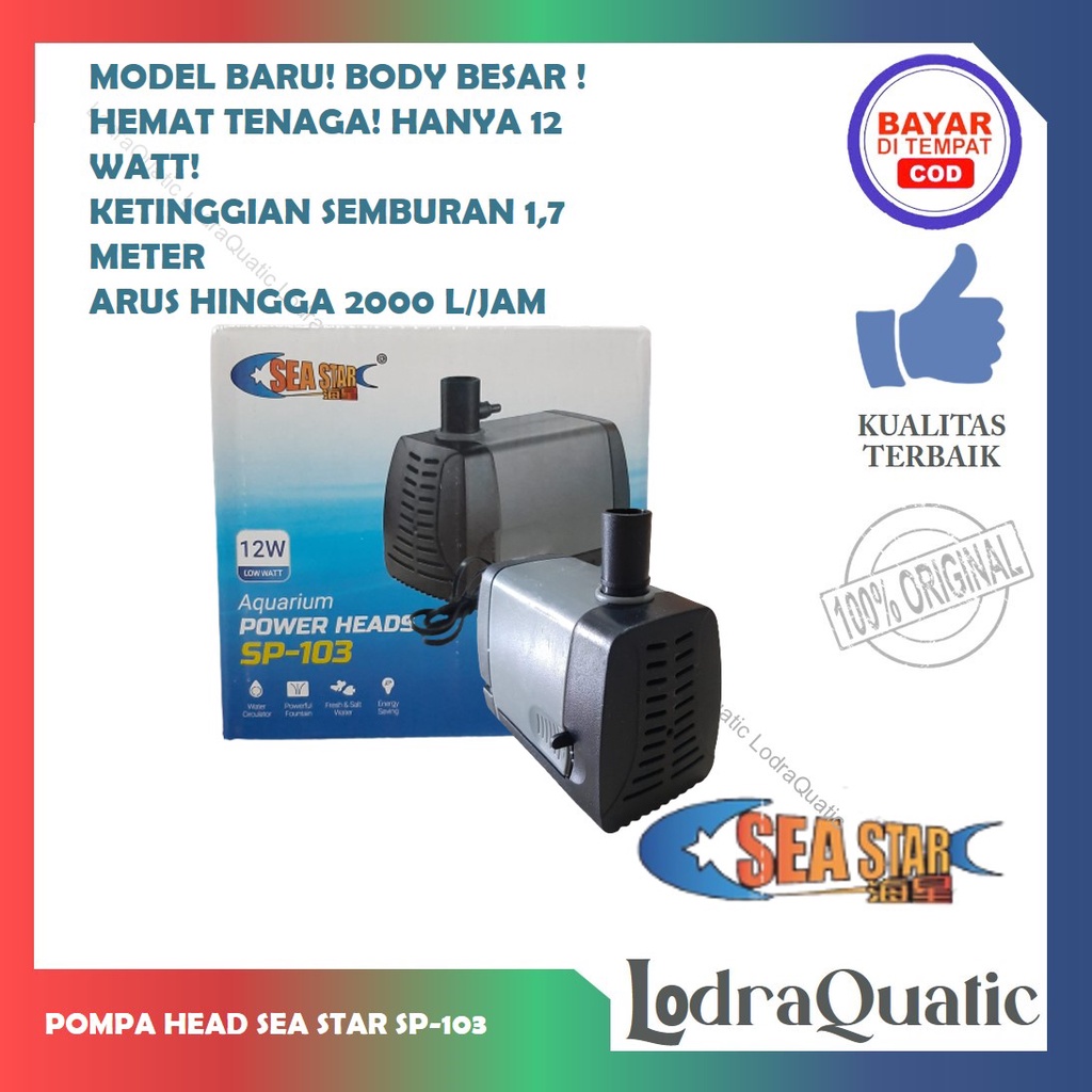 PROMO MURAH ARMADA 103 POMPA KOLAM IKAN ARMADA 103 NAIK 1,6 METER POMPA AIR HIDROPONIK POMPA KOLAM KECIL POMPA AQUARIUM BESAR FILTER AQUARIUM FILTER KOLAM IKAN KOI FILTER POMPA AIR LAUT MARINE POMPA 2000 LITER PER JAM