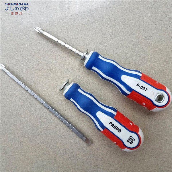 Obeng 3-way Gg. Karet Usa Cr-v &quot;Rival&quot;-screwdriver OBENG BOLAK BALIK-YOSINOGAWA