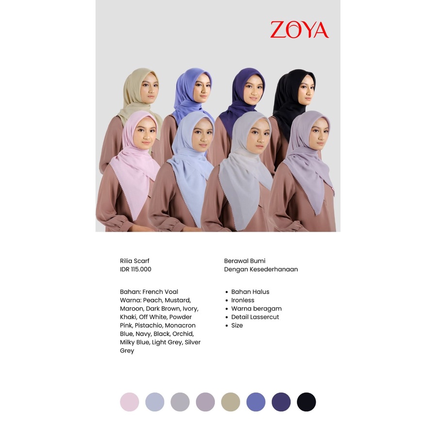 Zoya Hijab Rilis Scraf Segiempat Polos