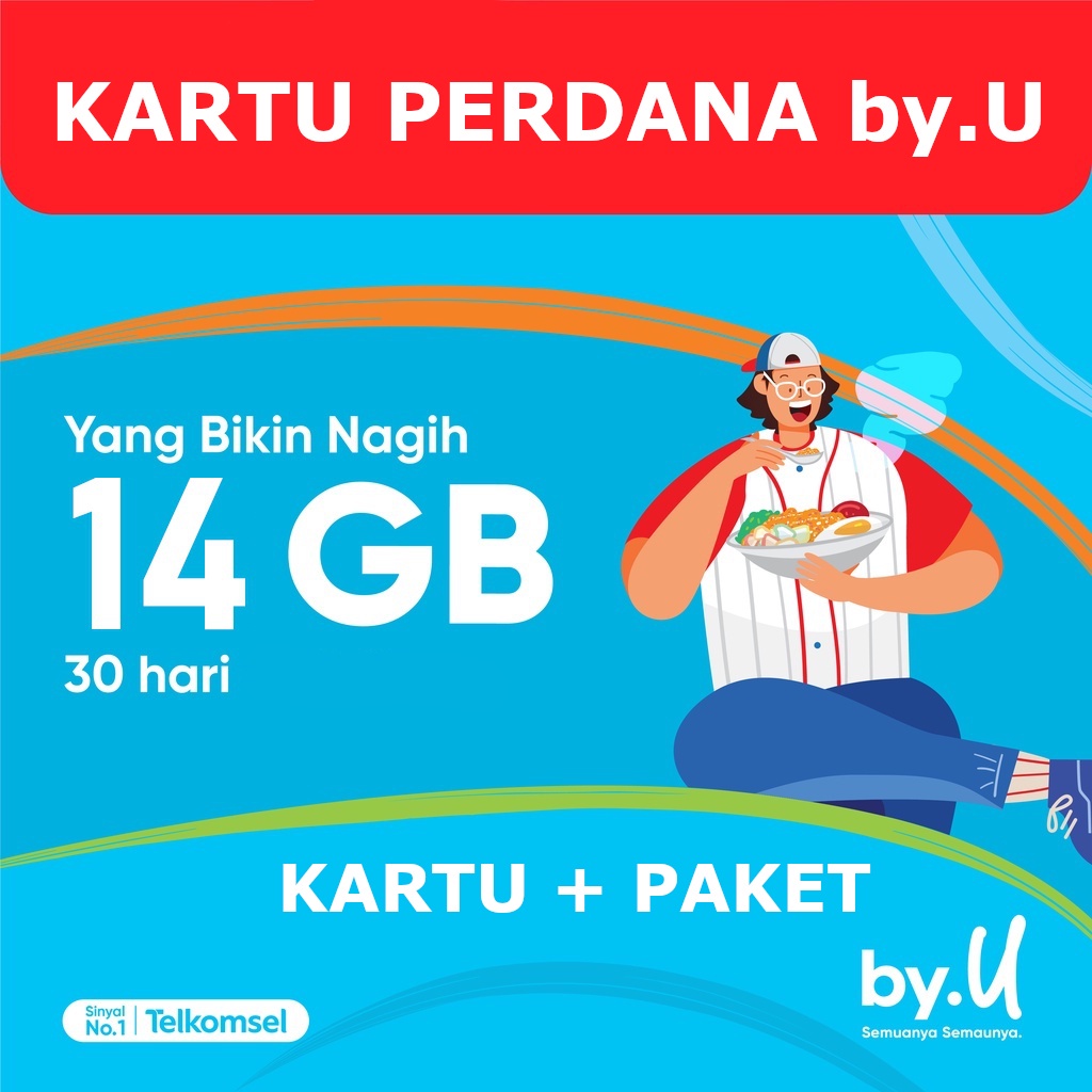 Kartu Perdana byU by U Kuota 14 GB 30 HARI