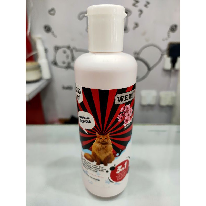 shampoo Kucing Dan Anjing Wen Cat Flea&amp;Rick 3in 1 250ml