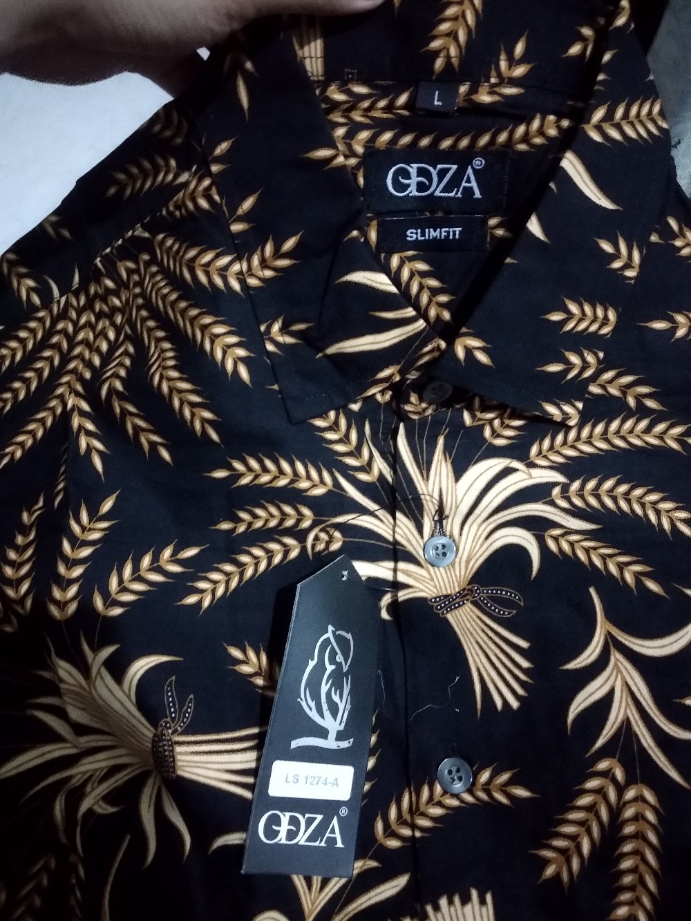 Odza Baju Atasan Kemeja Batik Pria Modern Slim Fit Solo Lengan Panjang Didikia