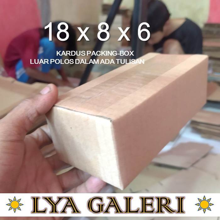 Karton Box Kardus Packing Uk.18x8x6 cm Luar Polos Dalam Ada Tulisan-2