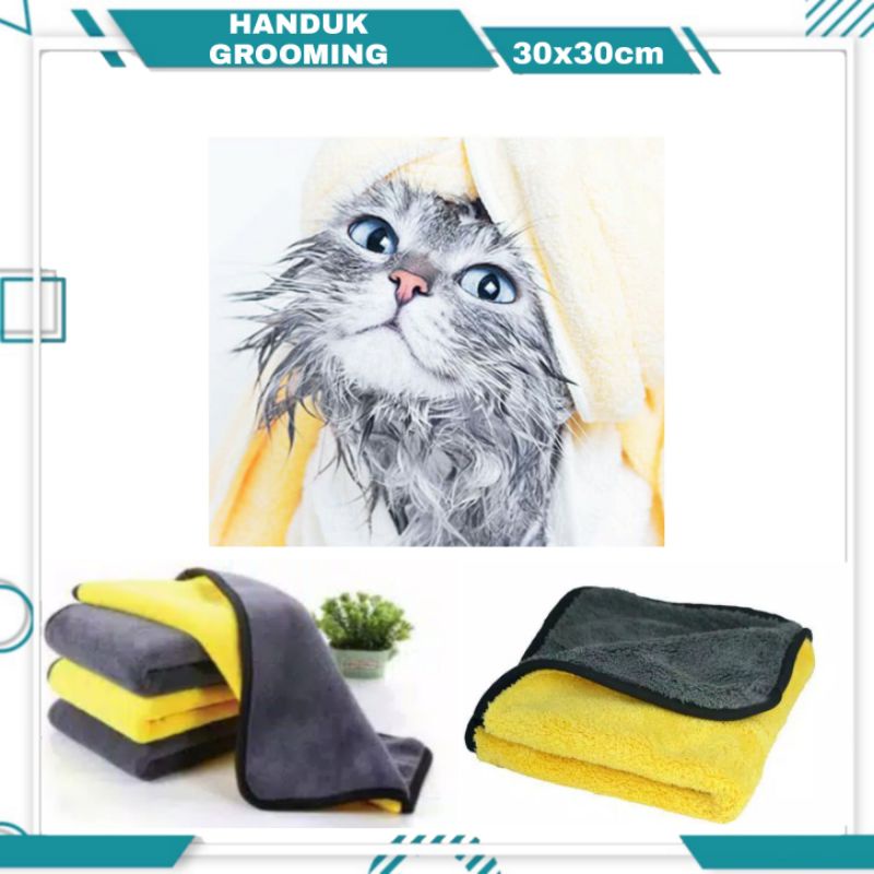 HANDUK GROOMING 2LAPIS  KucingAnjing  Daya Serap Tinggi dan Lembut  Microfiber Cepat Kering