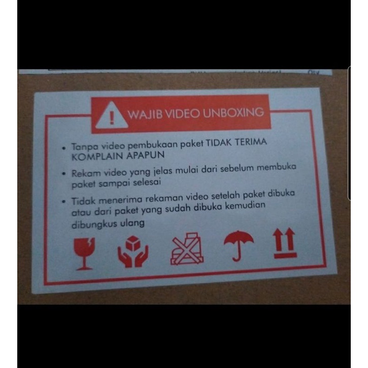 

stiker cromo video unboxing paket uk. 9x5.5cm
