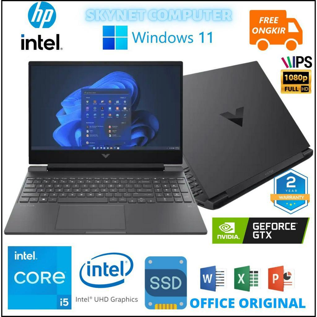 HP VICTUS GAMING FA0116TX INTEL CORE i5 12500H RAM16GB SSD512GB NVIDIA GTX1650 WINDOWS 11 DAN OHS 2021 ORIGINAL