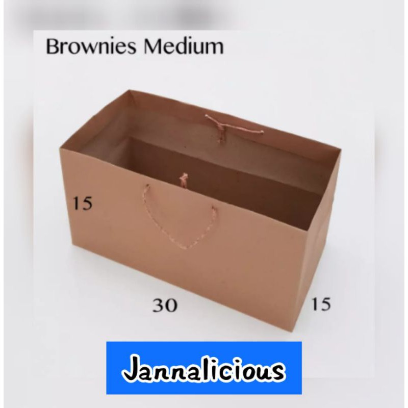 

[6pcs] Paper Bag Coklat Polos Uk. 30x15x15cm (U/ Brownies Sedang)