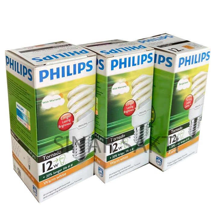 PHILIPS (BUNDLING 3 PCS) LAMPU TORNADO 12 WATT WW - CDL