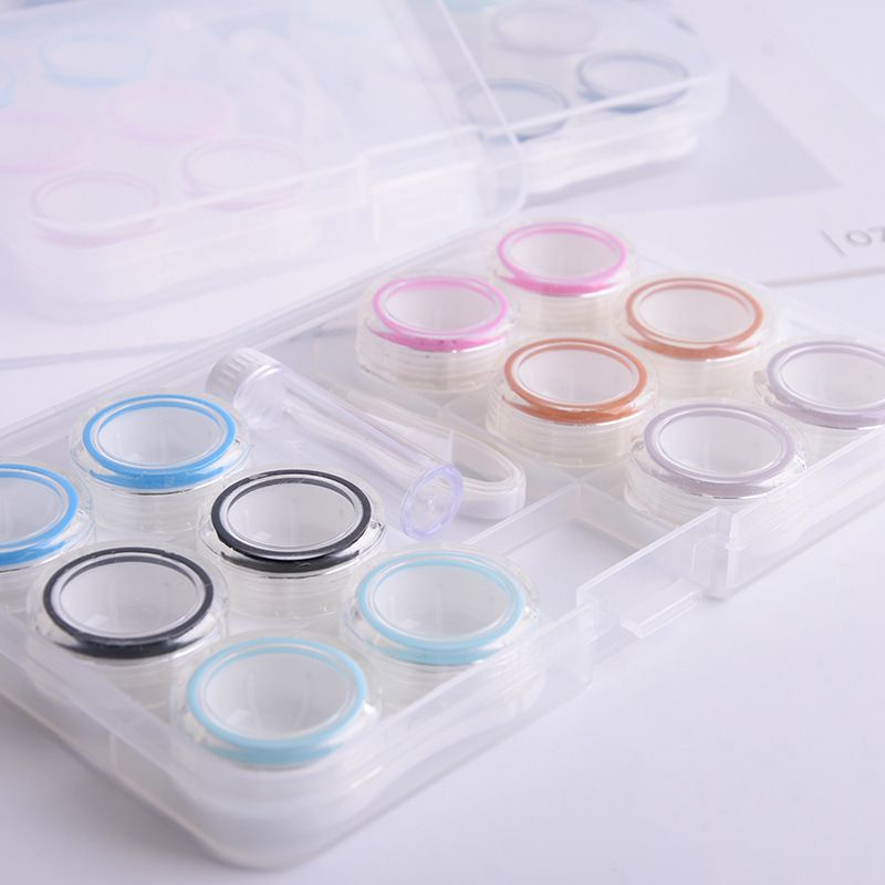 Tempat Softlens Besar isi 6 case / Set Large Box Lenscase (Box wadah lensa kontak set dengan pencapit dan botol air)