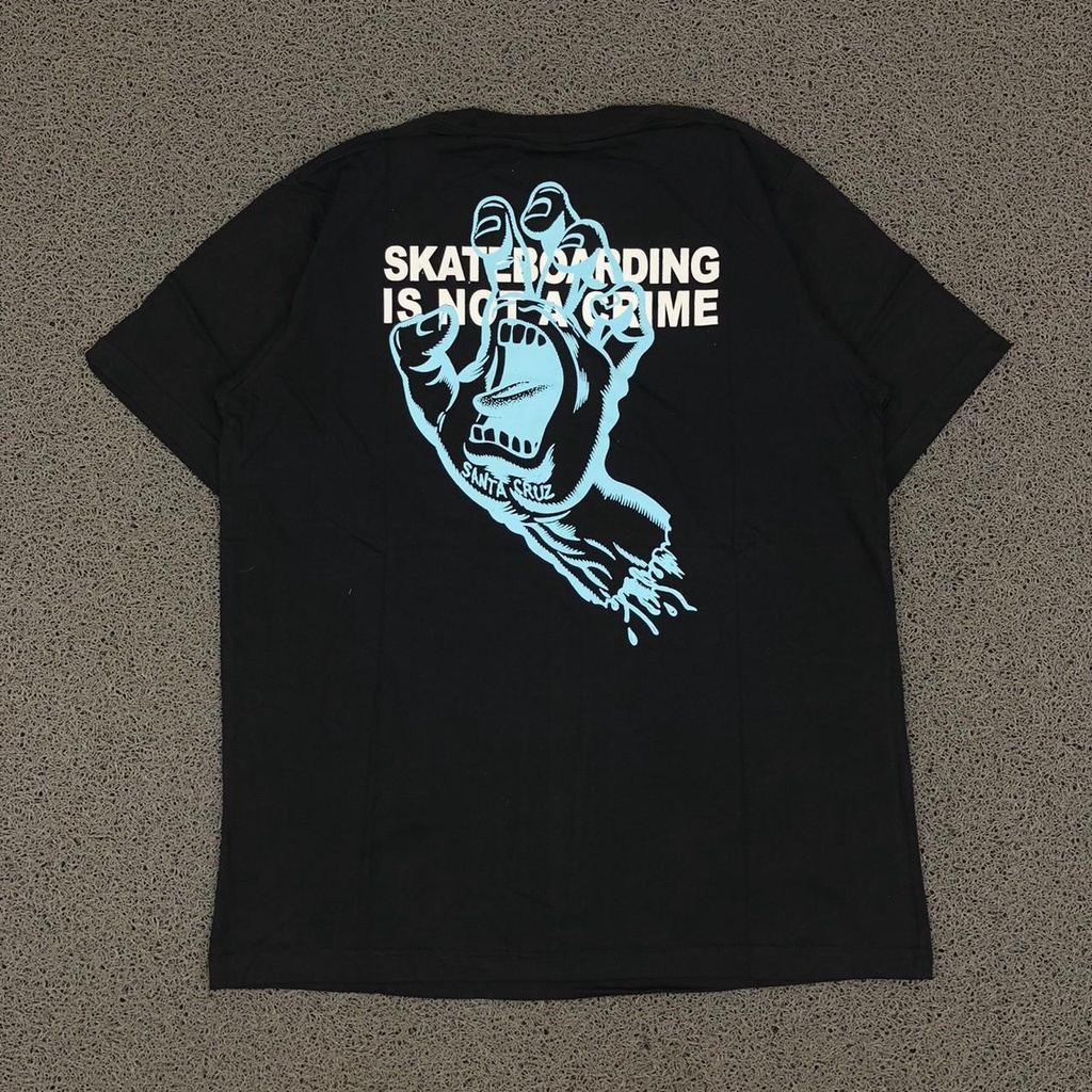 T SHIRT KAOS SANTA CRUZ SKATEBOARDING IS NOT A CRIME HITAM PREMIUM AUTHENTIC BESTSELLER
