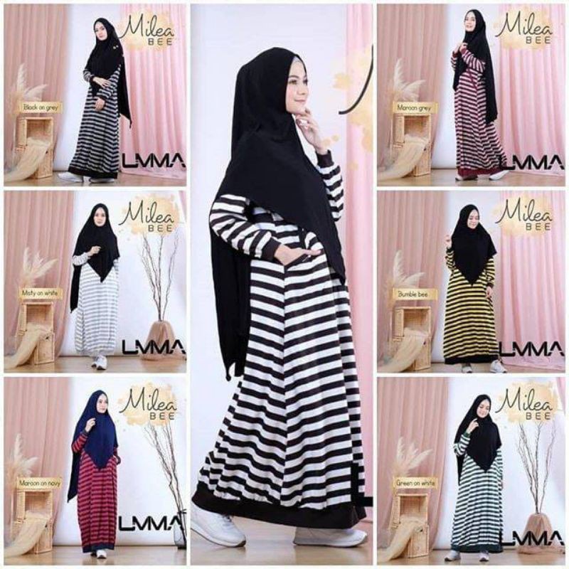 Gamis dewasa by umma dress muslim only milea bee fashion muslim wanita baju muslim wanita
