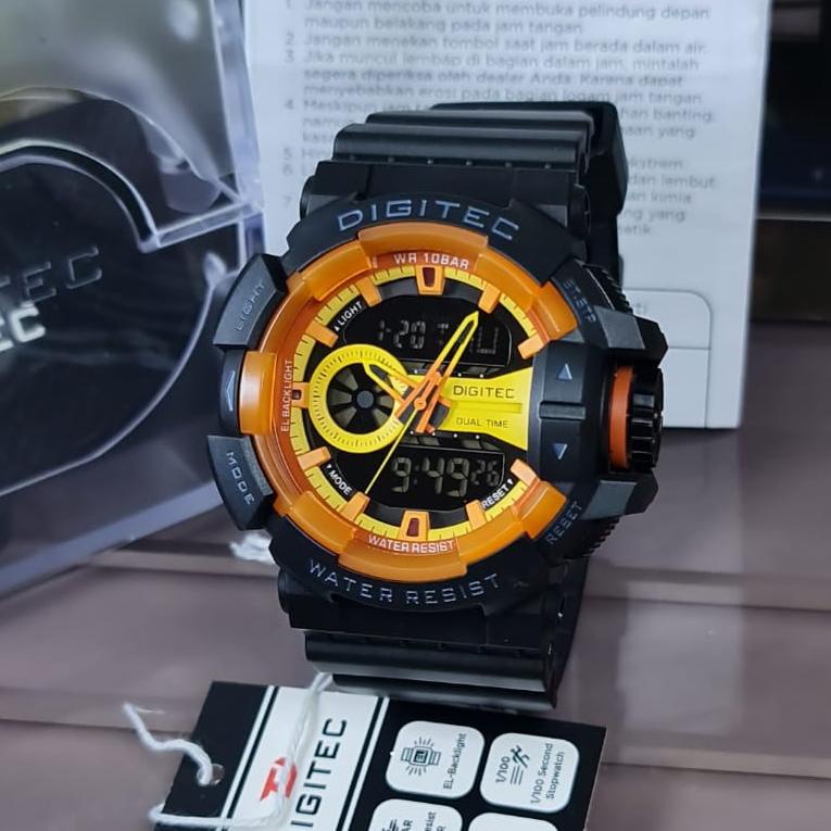 JAM TANGAN DIGITEC PRIA ORIGINAL DA 2080 WR 10 BAR/ JAM TANGAN SPORT PRIA DUALTIME DIGITEC DA 2080 ANTI AIR