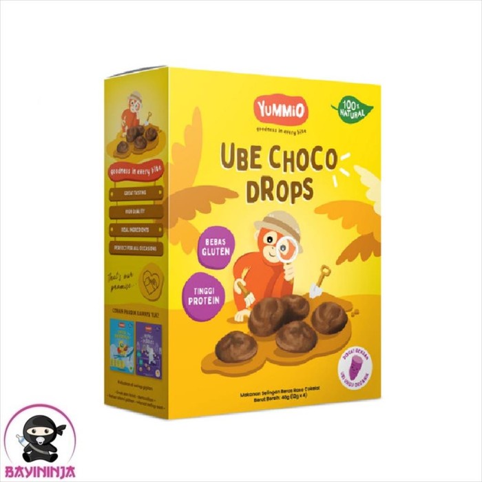 

YUMMIO Ube Choco Drops Snack Anak 48 g T-Ninabayi 01