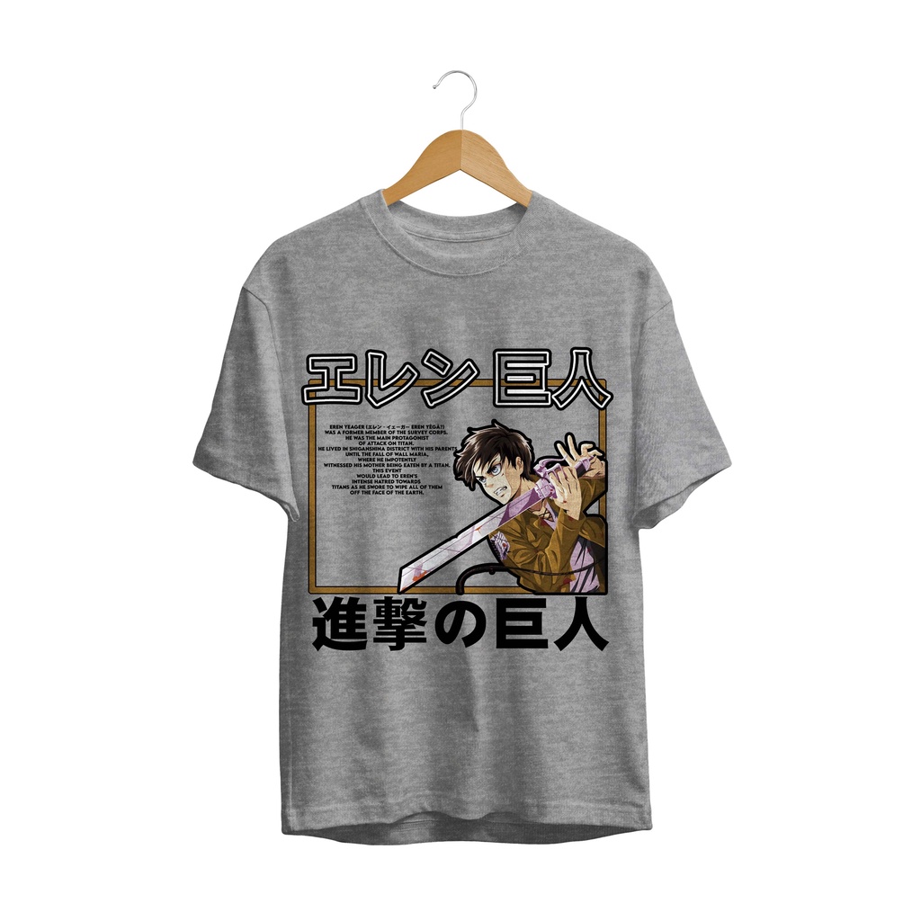 BAJU T-SHIRT KAOS EREN SWORD  ATTACK ON TITAN SNK LEGION MANGA JAPAN PREMIUM