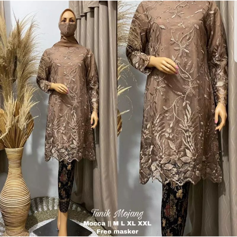 Set Tunik Tille Mutiara Modern 2022//Setelan Kebaya dan Rok Plisket//Seragam Pesta//kebaya termurah//baju kebaya termurah/tunik pesta/seragam pesta termurah/Baju kurung/pakaian wanita termurah/kebaya kekiniano