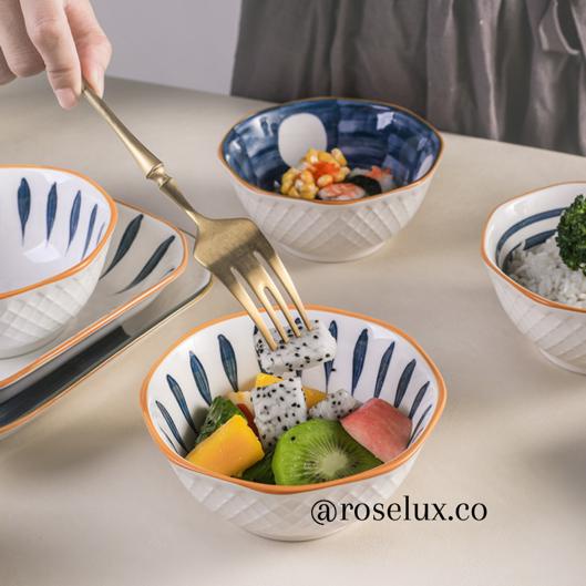 Mangkok segi 8 mangkok keramik mangkok kaca mangkok unik mug keramik design korea jepang minimalis