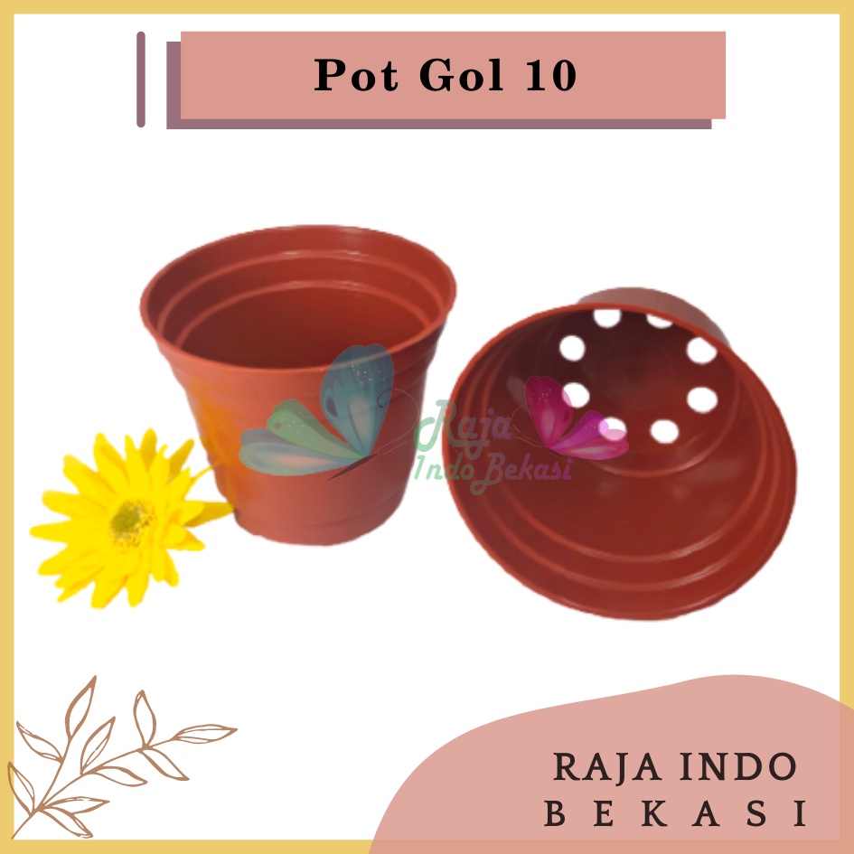 Pot 10 Coklat Merah Bata Murah - Pot Bulat Kecil Bisa Untuk Vas Bunga - Pot Tanaman 10CM Benih Kecil