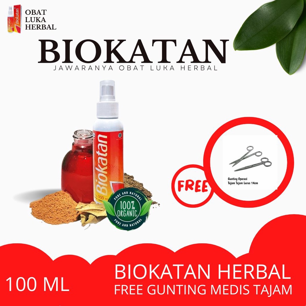 Jual Biokatan Obat Luka Herbal Free Gunting Medis Lurus Ujung Tajam Tajam 14 Cm Shopee Indonesia