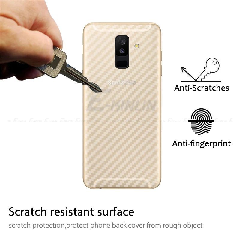 Back Skin Carbon 3D Samsung A6 / A6 Plus - Garskin Karbon Sticker Anti Gores Belakang Premium