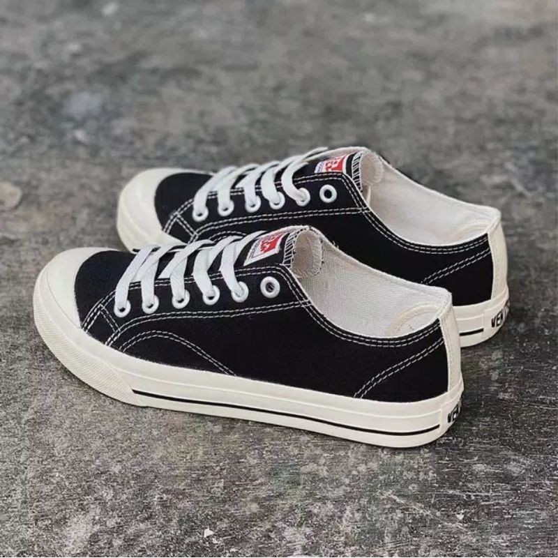 Sepatu Ventela Pria Basic Low Black Natural Original 100%