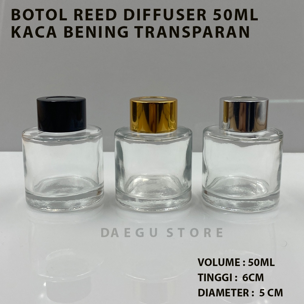 Botol Reed Diffuser 50ml Bening / Transparan Kaca Tebal Aromatherapy