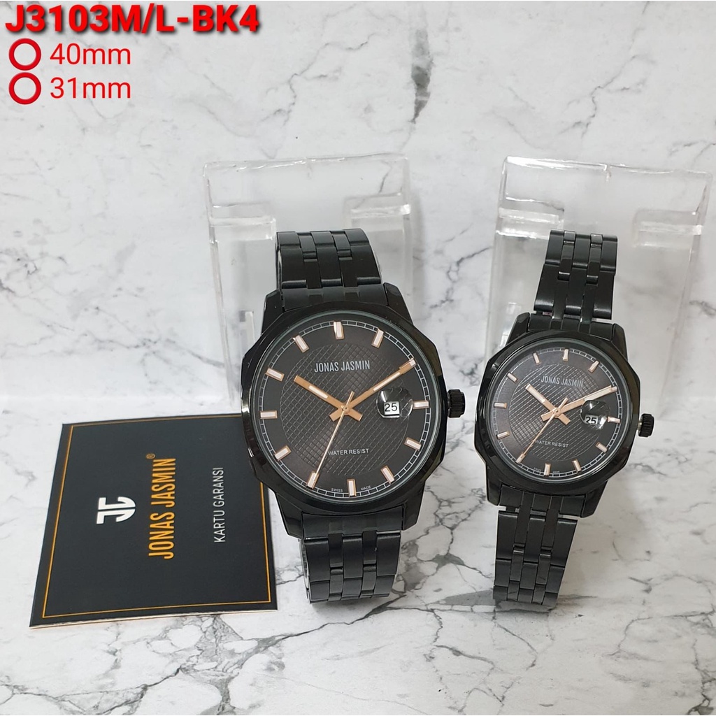 Jam Tangan JONAS JASMIN JJ- 3103/ Fashion Pasangan / Couple Jonas Jasmin JJ3103HM Tanggal Aktif Tali Rantai / JAM TANGAN JONAS JASMIN STAINLESS STEEL