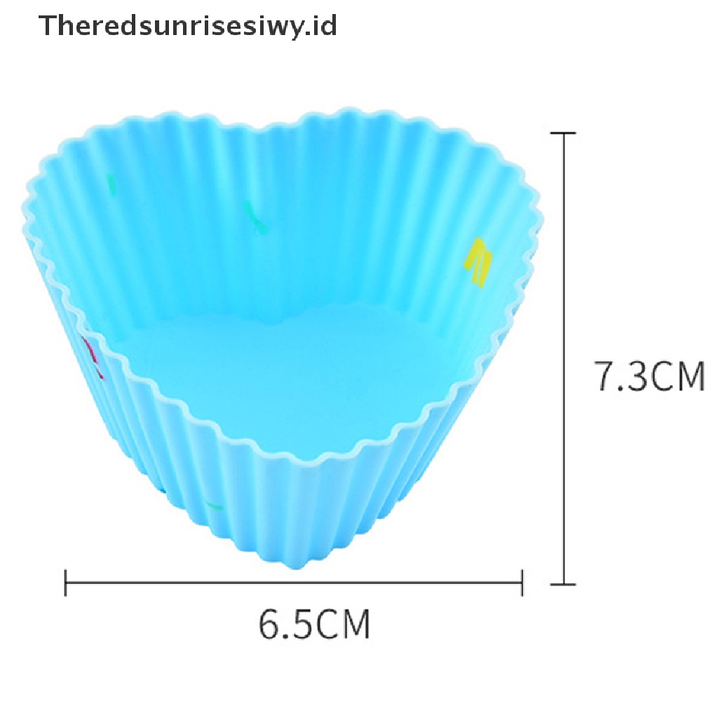 # Alat Rumah Tangga # 4pcs Cetakan Cupcake Muffin Bentuk Hati Bahan Silikon