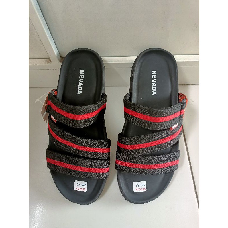 Sandal Bisbane Strap 3 Nevada Sendal Kulit Pria  | Sendal Cowok Casual