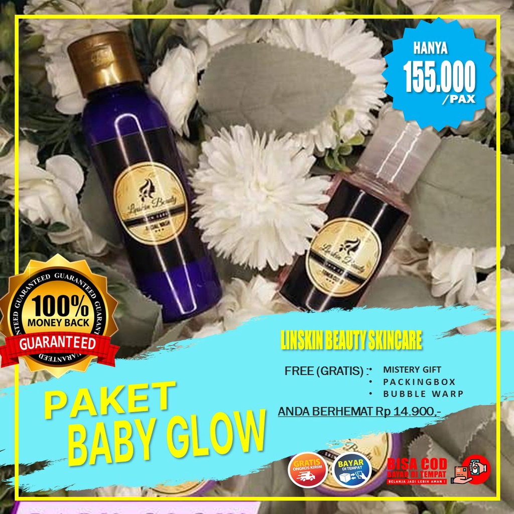 Skincare Wajah Linskin beauty Paket Baby Glow Perawatan Cream Pemutih Wajah Glowing