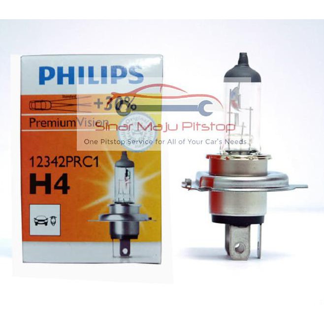 NEW BOHLAM HALOGEN H4 PHILIPS 12V 60/55W P43T-38 LAMPU DEPAN MOBIL - KUNING , D2M ...
