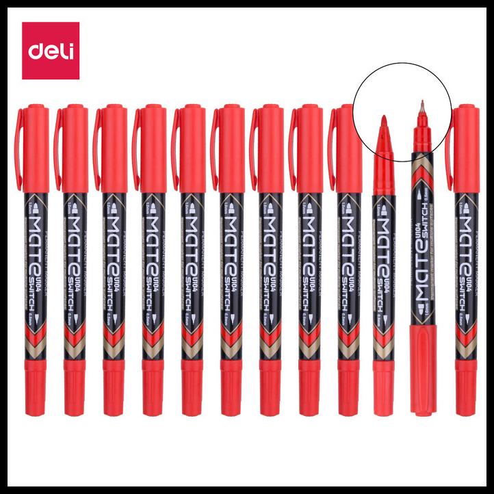

Force | Deli Eu10440 (Box) Permanent Marker/Spidol Permanen-Merah 12 Pcs