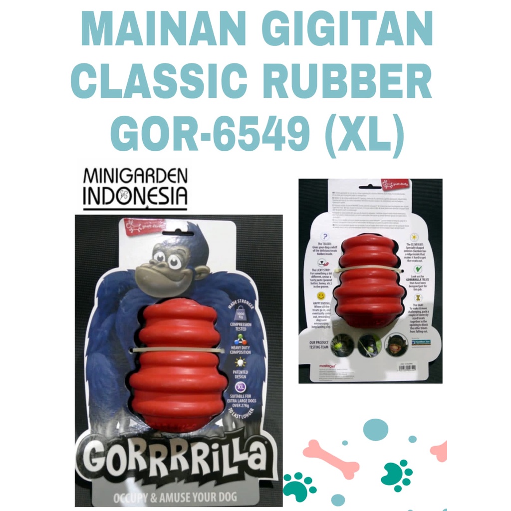 MAINAN GIGITAN KARET CLASSIC RUBBER pet toy gigitan anjing bentuk gorilla mainan interaktif