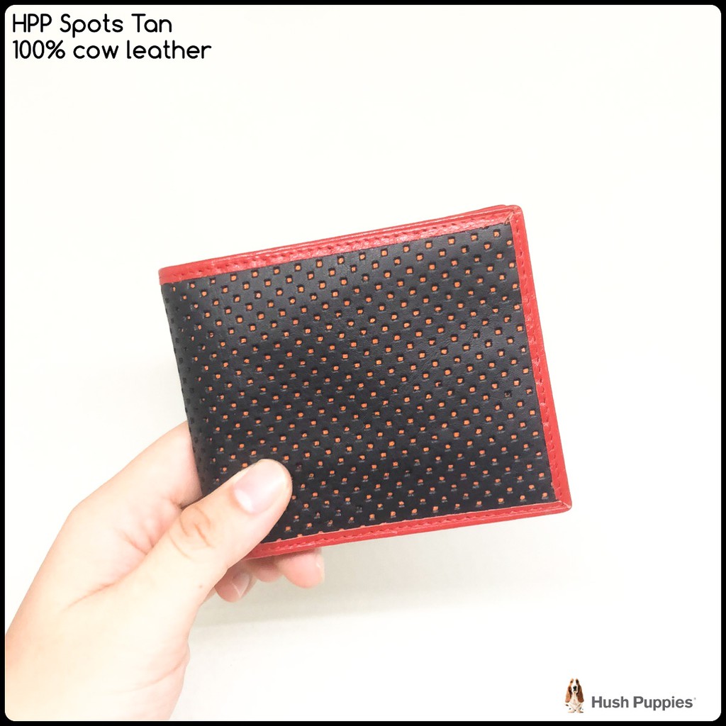 dompet kulit hushpuppies spots tan premium bahan kulit sapi
