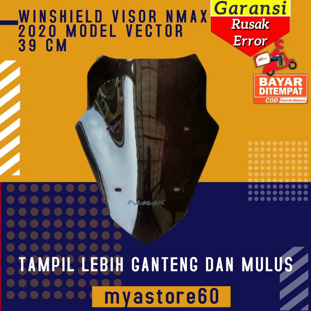 WINSHIELD WINDSHIELD TAMENG ANGIN VISOR COVER DEPAN YAMAHA NMAX 2020 MODEL VECTOR  39 CM AKSESORIS