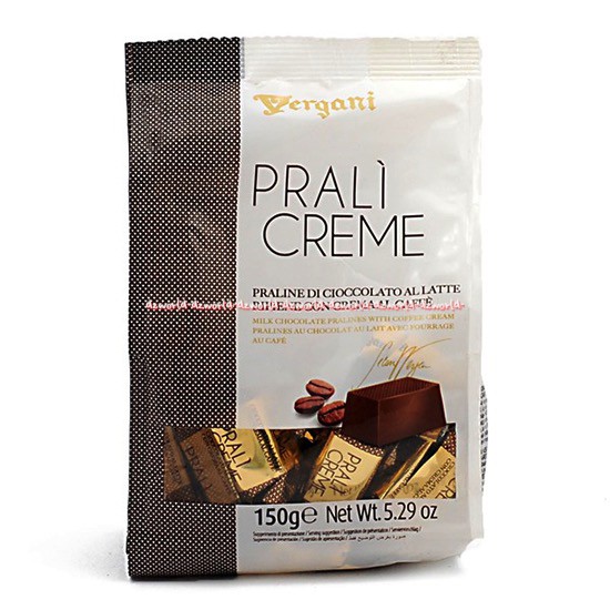 Vergani Prali Creme  Praline Di Cioccolato Allatte Coklat 150gr Vergani Prali Creme Crema Al Coffee