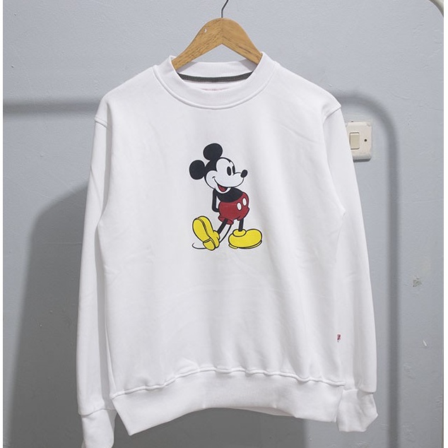 crewneck micky uniqlo UNISEX-putih