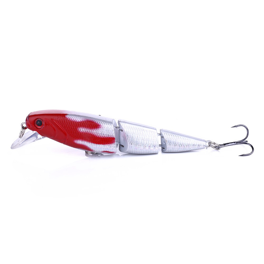 HENGJIA 1Pcs 14G Jointed Minnow Umpan Pancing 3-sections Swimbait Fishing Lure Lifelike Ikan Bait