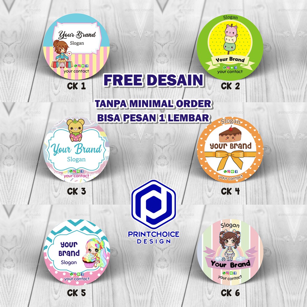 FREE DESAIN STIKER LABEL KAWAII / CUTE PRODUK MAKANAN / MINUMAN / SKINCARE