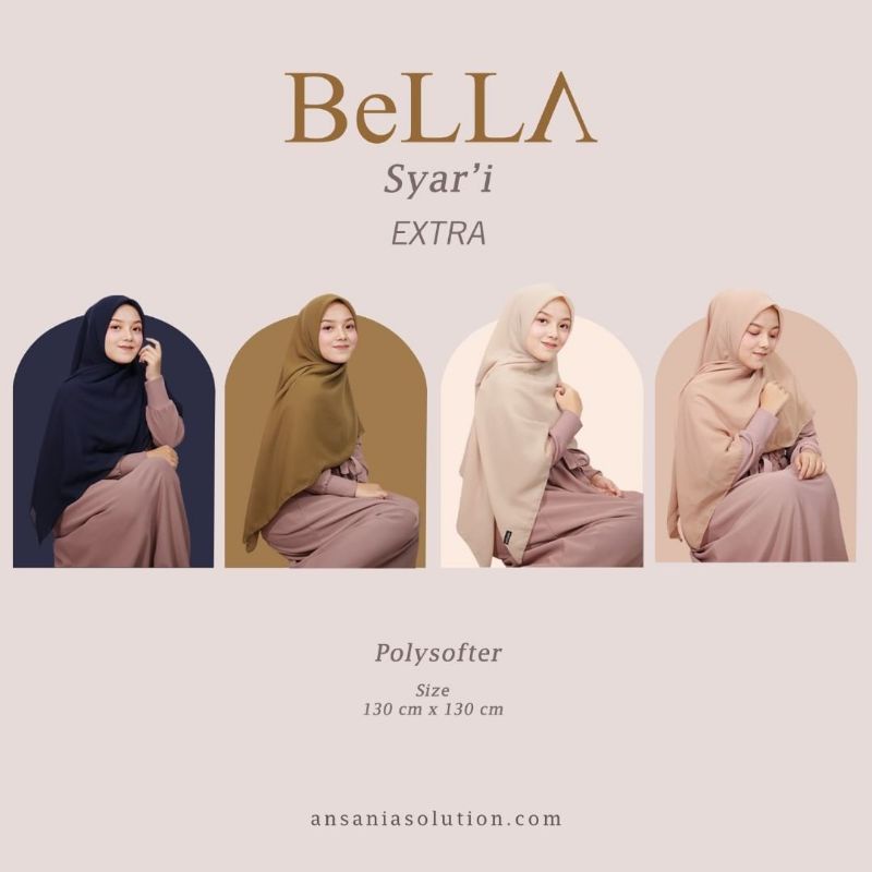 Hijab Polycotton Bellasquare Syar'i AnSania//Hijabpremium//Hijab segiempat syar'i