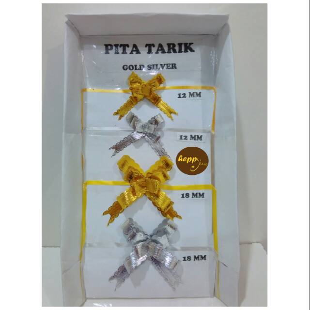 

(Per 10 pcs) Pita Tarik Gold Silver 12 mm, Pita Serut