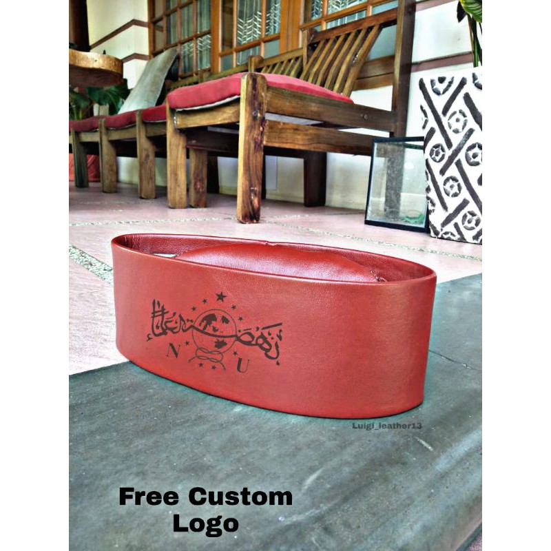 Peci Songkok Kulit Asli Full Kulit Custom Logo/Peci Kulit Custom Logo/Peci Songkok Pria/Peci Jawara