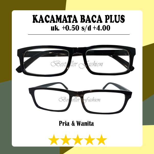 COD !! Baru Kacamata Baca Plus (+) Bingkai Hitam Tersedia Ukuran +0.50 s/d +4.00 Kacamata Rabun Dekat Bisa Untuk Pria dan Wanita NOCASE