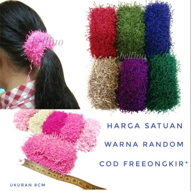 Ukuran 7cm Kecil Ikat Rambut Bihun Wanita Murah Elastis / Ikat Rambut Donat Serabut Kunciran