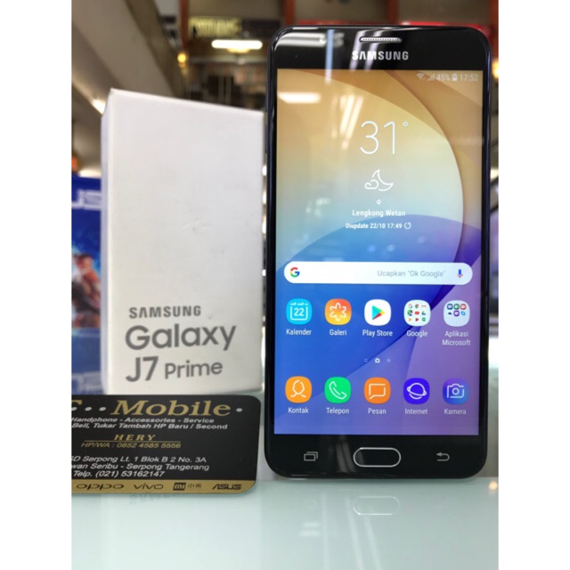 SAMSUNG GALAXY J7 PRIME RAM 3GB 32GB ROM BLACK, SECOND MULUS, NON MINUS, FULLSET ORIGINAL, EX. SEIN